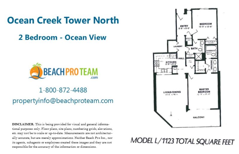 Ocean Creek Towers North Floor Plan L - 2 Bedroom Ocean View